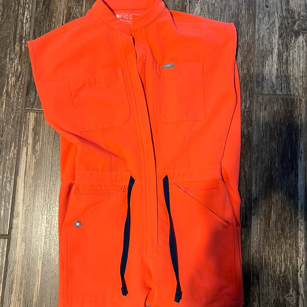 FIGS Rafaela Jumpsuit jogger XXS Fiery Coral